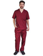 Load image into Gallery viewer, Natural Uniforms Men's Scrub Set Medical Scrub Top and Pants Burgundy