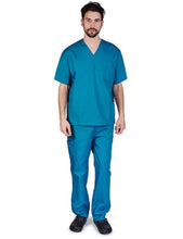 Load image into Gallery viewer, Natural Uniforms Men's Scrub Set Medical Scrub Top and Pants Teal