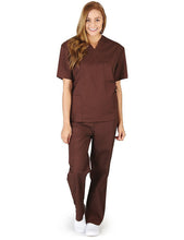 Load image into Gallery viewer, M&M SCRUBS Women Set Medical Top and Pants. Run Large Chocolate