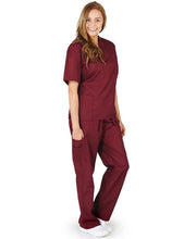 Load image into Gallery viewer, M&M SCRUBS Women Set Medical Top and Pants. Run Large Burgundy