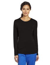 Load image into Gallery viewer, WonderWink Women's Scrubs Silky Long-Sleeve T-Shirt Black