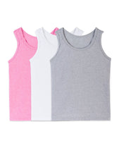 Load image into Gallery viewer, Fruit of the loom girl's assorted tank top 3 pack Assorted