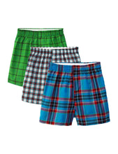 Load image into Gallery viewer, Fruit of the loom Boys' Tartan Boxer, 3 Pack Assorted
