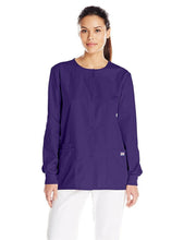 Load image into Gallery viewer, Cherokee Women's Workwear Scrub Warm-Up Jacket Grape