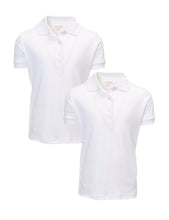 Load image into Gallery viewer, French Toast Girl's Uniform Polo 2 Pack Short Sleeve Interlock White