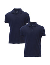 Load image into Gallery viewer, French Toast Girl's Uniform Polo 2 Pack Short Sleeve Interlock Navy