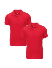 Load image into Gallery viewer, French Toast Girl's Uniform Polo 2 Pack Short Sleeve Interlock Red