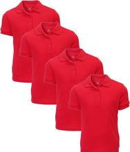Load image into Gallery viewer, French Toast Girl's Uniform Polo 4 Pack Short Sleeve Interlock Red/Red