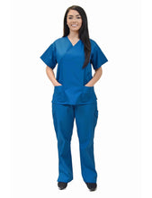 Load image into Gallery viewer, Lizzy-B Collection Women's 6 pocket Fashion Set (Mock wrap top with cargo pant) Black