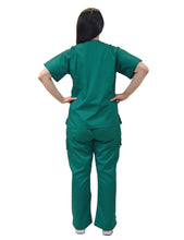 Load image into Gallery viewer, Lizzy-B Collection Women's 6 pocket Fashion Set (Mock wrap top with cargo pant) Hunter