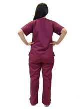 Load image into Gallery viewer, Lizzy-B Collection Women's 6 pocket Fashion Set (Mock wrap top with cargo pant) Burgundy