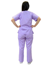 Load image into Gallery viewer, Lizzy-B Collection Women's 6 pocket Fashion Set (Mock wrap top with cargo pant) Lilac