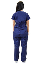 Load image into Gallery viewer, Lizzy-B Collection Women's 6 Pocket Fashion Set (Asiana top with Cargo Pant) Navy White