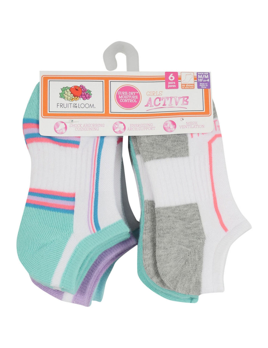 Fruit of the Loom Girls' Socks no show 6 pack – The Uniform Superstore