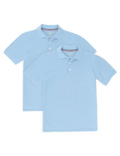 Load image into Gallery viewer, French Toast Boys Uniform Polo 2 Pack Short Sleeve Pique Light Blue
