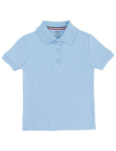 Load image into Gallery viewer, French Toast Girls&#39; Short Sleeve Interlock Polo With Picot Collar Light Blue
