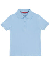Load image into Gallery viewer, French Toast Girls' Short Sleeve Interlock Polo With Picot Collar Light Blue