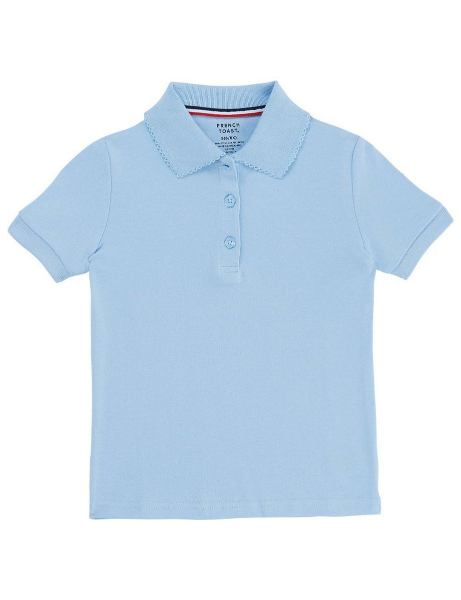 French Toast Girls Short Sleeve Interlock Polo With Picot Collar The Uniform Superstore