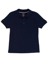 Load image into Gallery viewer, French Toast Girls&#39; Short Sleeve Interlock Polo With Picot Collar Navy
