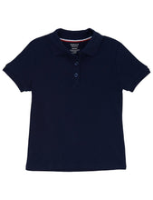 Load image into Gallery viewer, French Toast Girls' Short Sleeve Interlock Polo With Picot Collar Navy