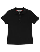 Load image into Gallery viewer, French Toast Girls&#39; Short Sleeve Interlock Polo With Picot Collar Black

