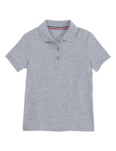 Load image into Gallery viewer, French Toast Girls' Short Sleeve Interlock Polo With Picot Collar Grey