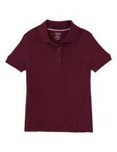 Load image into Gallery viewer, French Toast Girls' Short Sleeve Interlock Polo With Picot Collar Burgundy