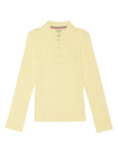 Load image into Gallery viewer, French Toast Girls' Long Sleeve Interlock Polo With Picot Collar Yellow