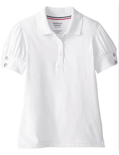 Load image into Gallery viewer, French Toast Girls' Puff Sleeve Double Button Polo White