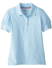 Load image into Gallery viewer, French Toast Girls' Puff Sleeve Double Button Polo Light Blue