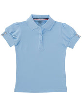 Load image into Gallery viewer, French Toast Girls&#39; Puff Sleeve Double Button Polo Light Blue
