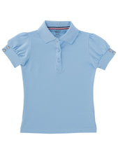 Load image into Gallery viewer, French Toast Girls' Puff Sleeve Double Button Polo Light Blue