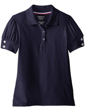 Load image into Gallery viewer, French Toast Girls' Puff Sleeve Double Button Polo Navy