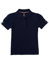 Load image into Gallery viewer, French Toast Girls' Puff Sleeve Double Button Polo Navy