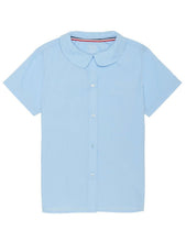 Load image into Gallery viewer, French Toast Girls' Short Sleeve Peter Pan Collar Blouse Light Blue