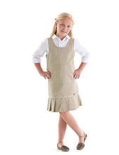Load image into Gallery viewer, French Toast Girls' Pleated Hem Jumper with Ribbon Khaki