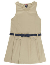 Load image into Gallery viewer, French Toast Girls" Belted Jumper Khaki