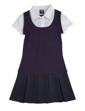 Load image into Gallery viewer, French Toast Girls&#39; Twofer Pleated Dress Navy
