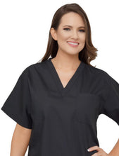 Load image into Gallery viewer, Lizzy-B V-neck Scrub Top Black
