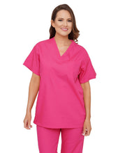 Load image into Gallery viewer, Lizzy-B V-neck Scrub Top Fuschia