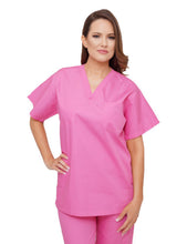 Load image into Gallery viewer, Lizzy-B V-neck Scrub Top Hot Pink