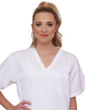 Load image into Gallery viewer, Lizzy-B V-neck Scrub Top (3 Pockets) White