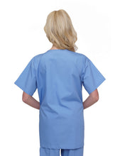 Load image into Gallery viewer, Lizzy-B V-neck Scrub Top (3 Pockets) Light Blue
