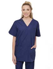 Load image into Gallery viewer, Lizzy-B V-neck Scrub Top (3 Pockets) Navy