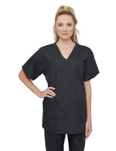 Load image into Gallery viewer, Lizzy-B V-neck Scrub Top (3 Pockets) Black