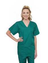 Load image into Gallery viewer, Lizzy-B V-neck Scrub Top (3 Pockets) Hunter