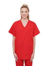 Load image into Gallery viewer, Lizzy-B V-neck Scrub Top (3 Pockets) Red