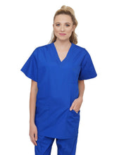 Load image into Gallery viewer, Lizzy-B V-neck Scrub Top (3 Pockets) Royal