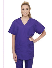 Load image into Gallery viewer, Lizzy-B V-neck Scrub Top (3 Pockets) Purple