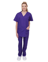 Load image into Gallery viewer, Lizzy-B V-neck Scrub Top (3 Pockets) Purple